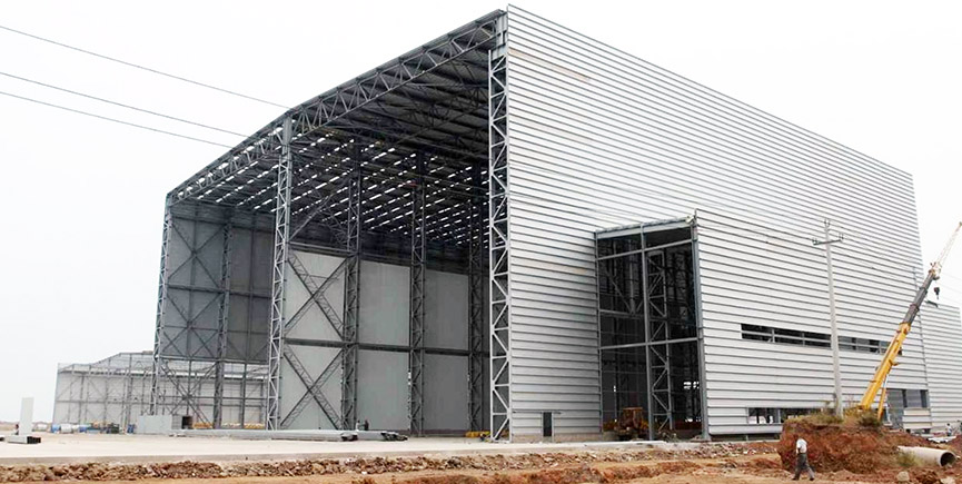 Sitio de instalación de estructura de acero
