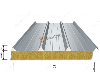 fabricante global 500 Panel sándwich de techo corrugado de lana de roca tipo superposición
